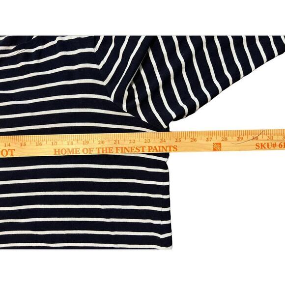 Talbots Nautical Sweater Tunic. Scoop Neck, Striped, 3/4 Sleeve, Navy/White, 2X - Picture 6 of 8